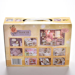 Cuteroom DIY Wooden Doll House Room Box Handmade 3D Miniature Dollhouse Wood Educational Toys Girl G