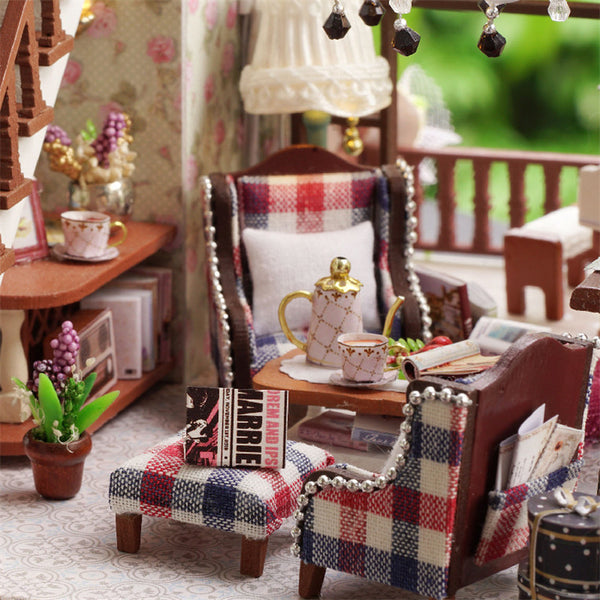 CuteRoom A-039-B London Holiday Christmas Gift DIY Dollhouse With Cover Light Car Music House Model