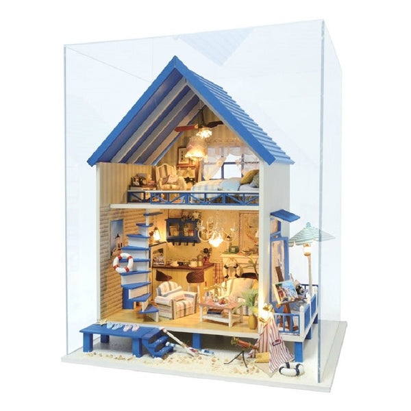 CuteRoom A-018-A Romantic Aegean Sea DIY Dollhouse Miniature Model With Light Music Gift Collection