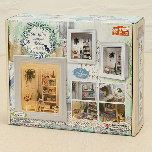 CuteRoom DIY Sunshine Zakka Room Dollhouse Kit Photo Frame Design Decor Collection Gift W-005