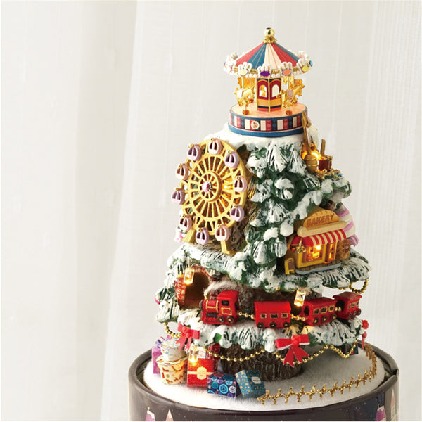 Cuteroom B-030 Snow Park DIY Christmas Doll House With Furniture Music Light Cover Gift House Toy