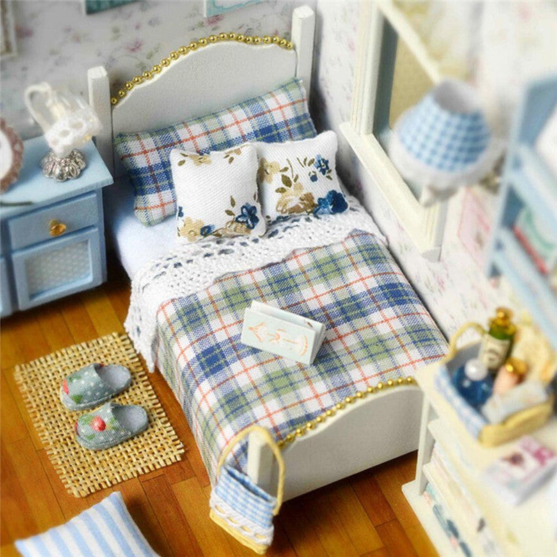 Cuteroom DIY Wooden Doll House Room Box Handmade 3D Miniature Dollhouse Wood Educational Toys Girl G
