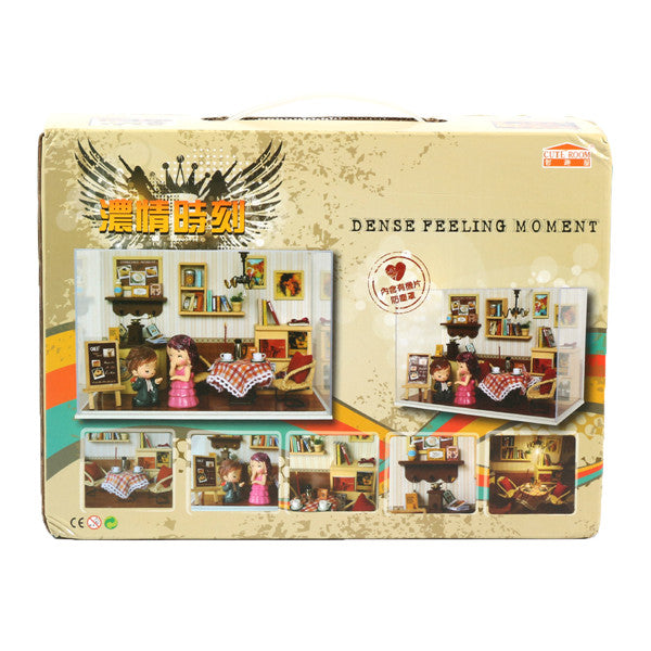 Cute Room DIY Dollhouse Bed Miniature With LED+Furniture+cover Doll House Kits (No Glue)