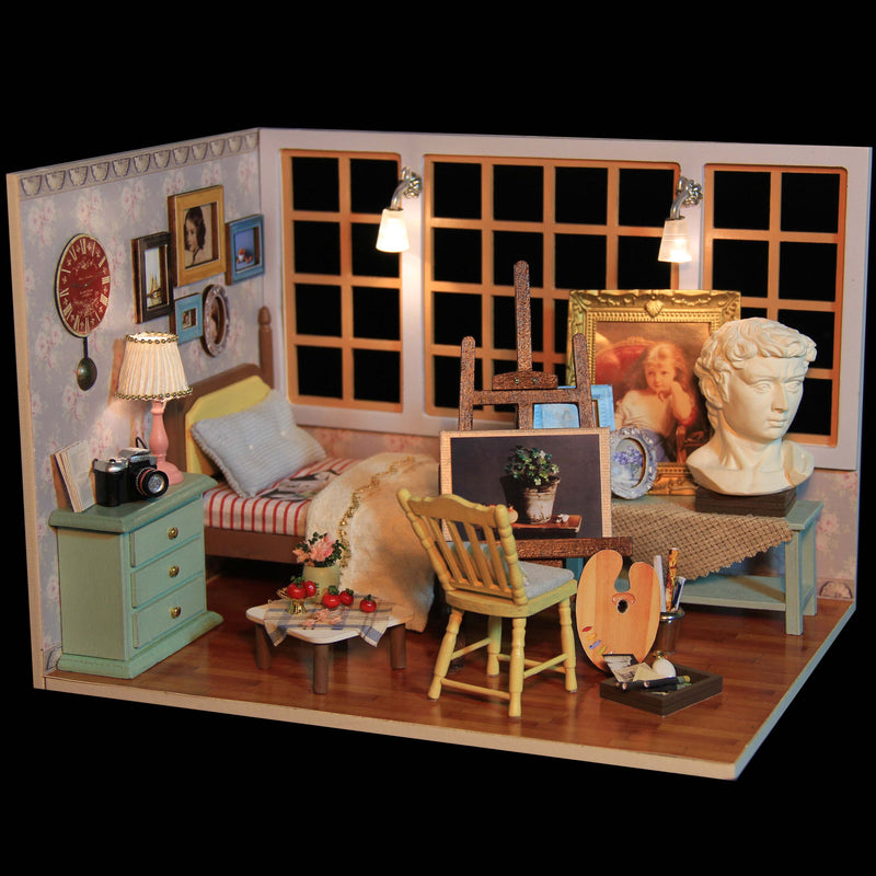 Cuteroom Diy Doll House Miniature Wooden Handmade Model Building Kits Birthday Gift Beautiful time