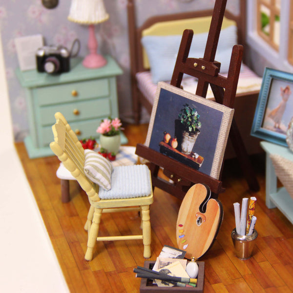 Cuteroom Diy Doll House Miniature Wooden Handmade Model Building Kits Birthday Gift Beautiful time