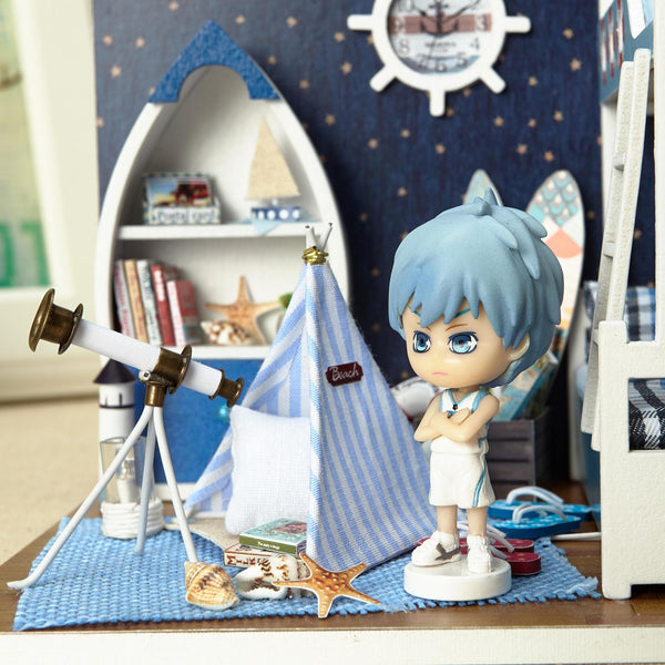 Cuteroom DIY Wooden Dollhouse Face to Sky Handmade Decorations Model with Doll
