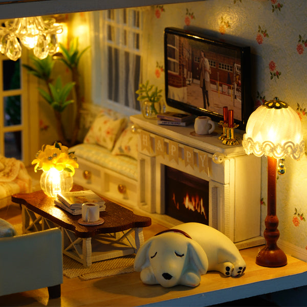 CuteRoom A-035-A Queens Town DIY Dollhouse Miniature Model With Light Music Collection Gift