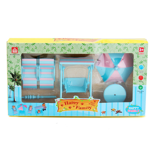 1:6 Simulation Beach Chairs Set Play House Props Dollhouse Creative DIY Material