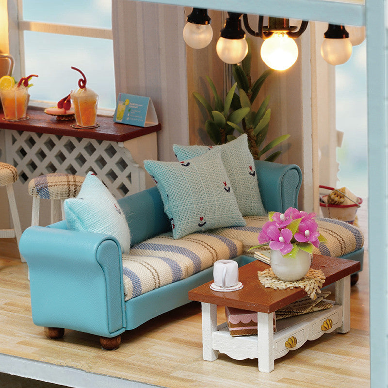 CuteRoom A-037-A Caribbean DIY Dollhouse Miniature Kit With Light Music Motor