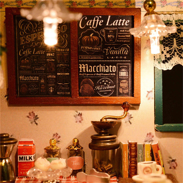 Cuteroom DIY Dollhouse Handcraft Miniature Project Kit The Star Coffee Bar Music Wooden Doll House