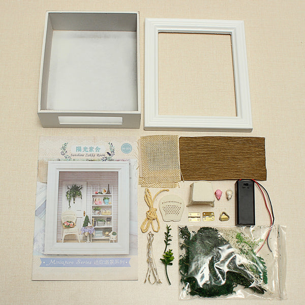 CuteRoom DIY Sunshine Zakka Room Dollhouse Kit Photo Frame Design Decor Collection Gift W-005