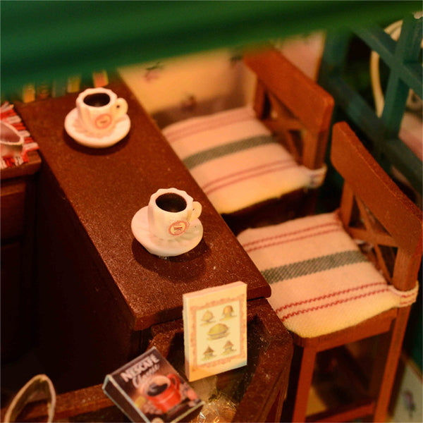 Cuteroom DIY Dollhouse Handcraft Miniature Project Kit The Star Coffee Bar Music Wooden Doll House