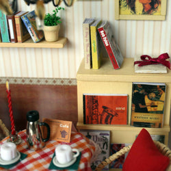 Cuteroom DIY Wooden Dollhouse Dense Feeling Moment Handmade Model with LED Light+Music+Dolls+Cover