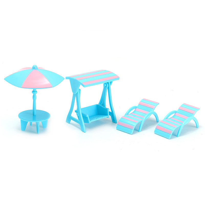 1:6 Simulation Beach Chairs Set Play House Props Dollhouse Creative DIY Material