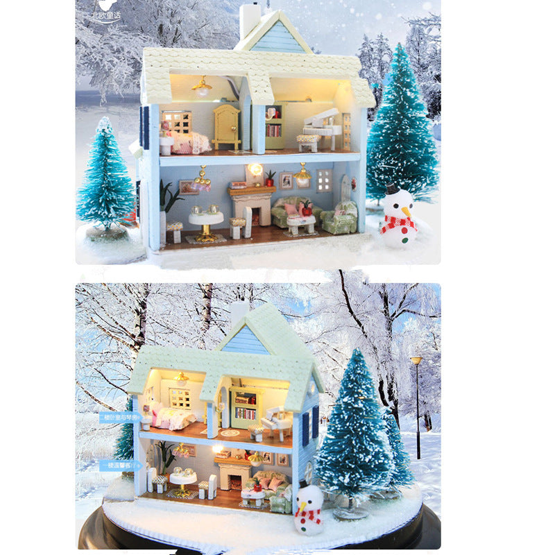 CuteRoom B025 Nordic Fairy Tale DIY Dollhouse With Furniture Light Music Gift House Toy