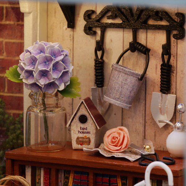 Cuteroom DIY Dollhouse Miniature Furniture Kit LED Kids Birthday Christmas Gift Flower House