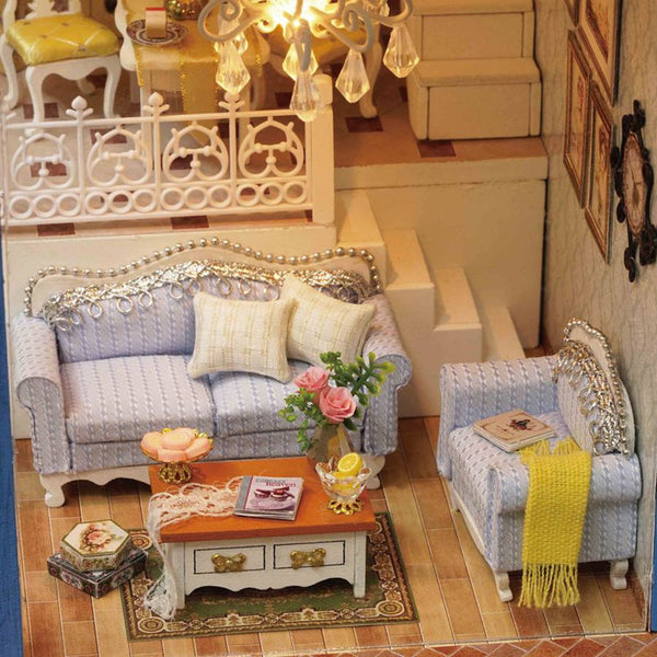 CuteRoom A-061-A Seattle DIY Dollhouse Miniature Model With Light Music Collection Gift Decor