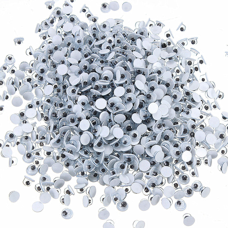 1000pcs 3mm Movable Black Wiggly Wobbly Googly Eyes For DIY Scrapbooking Crafts