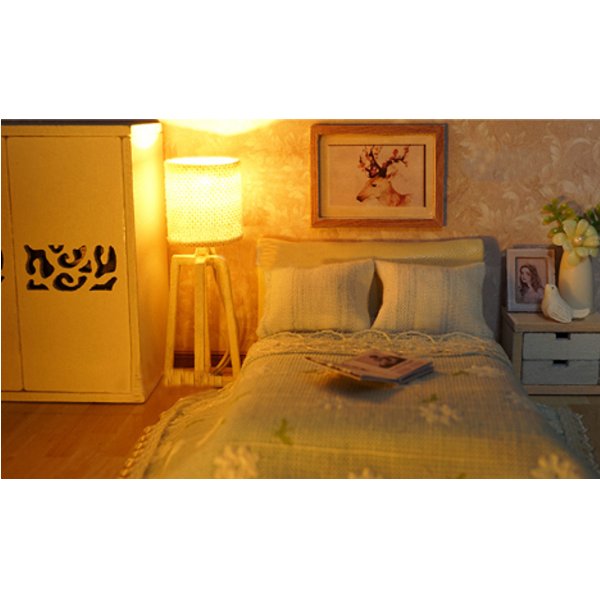 Cuteroom Doll House Miniature DIY Dollhouse With Furnitures Wooden House Waiting Time Toys For Child