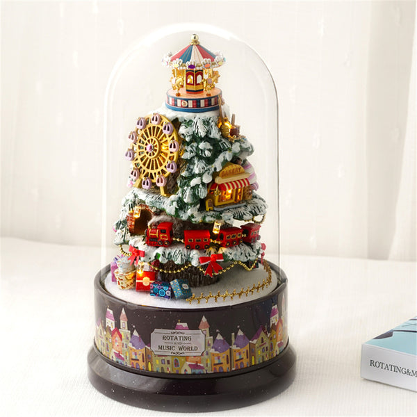 Cuteroom B-030 Snow Park DIY Christmas Doll House With Furniture Music Light Cover Gift House Toy