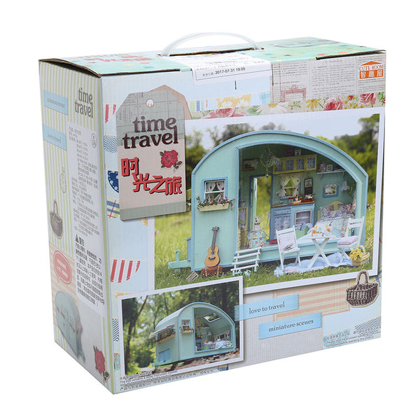 CuteRoom A-016 Time Travel DIY Wooden Dollhouse Miniature Kit Doll house LED Music Voice Control
