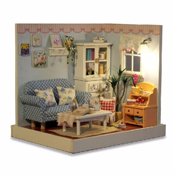 Cuteroom 1:32Dollhouse Miniature DIY Kit with Cover Music LED Light Gather a Happy Moment