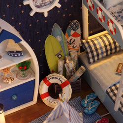 Cuteroom DIY Wooden Dollhouse Face to Sky Handmade Decorations Model with Doll