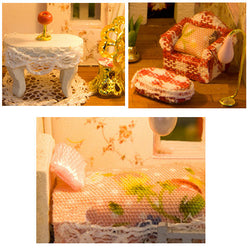 1:32 Cuteroom Dollhouse Miniature Cherry House DIY Kit With Cover And LED