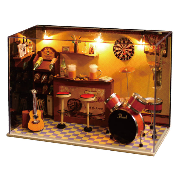 Cuteroom DIY Doll House Handmade Wooden  Miniature Home Decoration  Furniture Bar