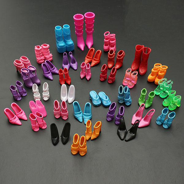 60 Pairs Trendy Multiple Styles Heels Sandals For Barbie Dolls