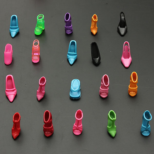 60 Pairs Trendy Multiple Styles Heels Sandals For Barbie Dolls
