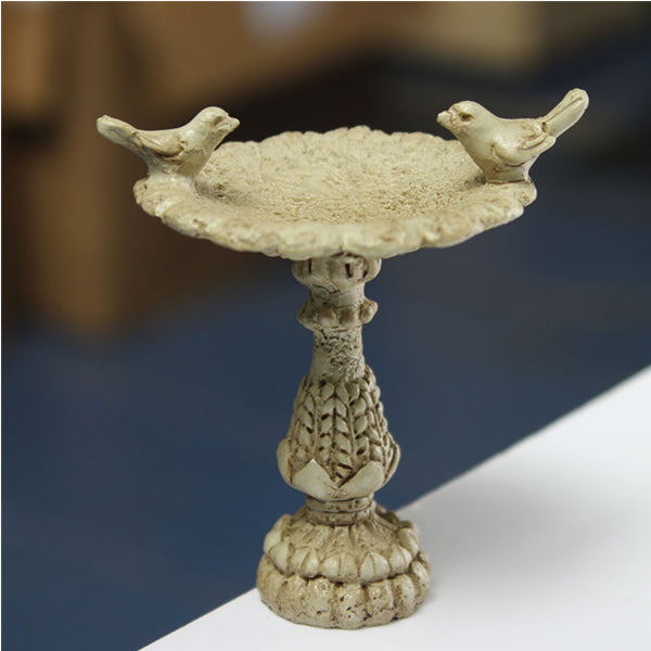 1/12 Dollhouse Miniature Fairy Garden Resin Birdbath Fountain