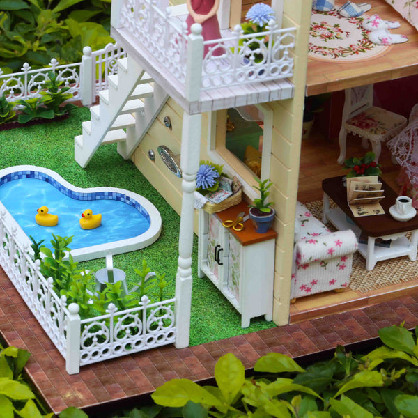 Cuteroom DIY Wooden Dollhouse Princess Room Handmade Decorations Birthday Gift