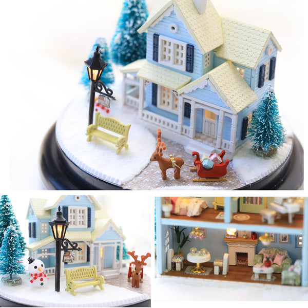 CuteRoom B025 Nordic Fairy Tale DIY Dollhouse With Furniture Light Music Gift House Toy