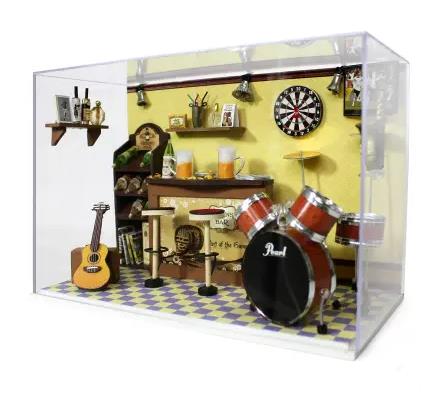 Cuteroom DIY Doll House Handmade Wooden  Miniature Home Decoration  Furniture Bar