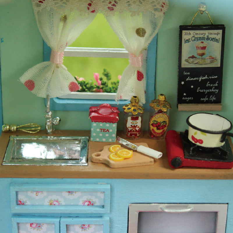 CuteRoom A-016 Time Travel DIY Wooden Dollhouse Miniature Kit Doll house LED Music Voice Control
