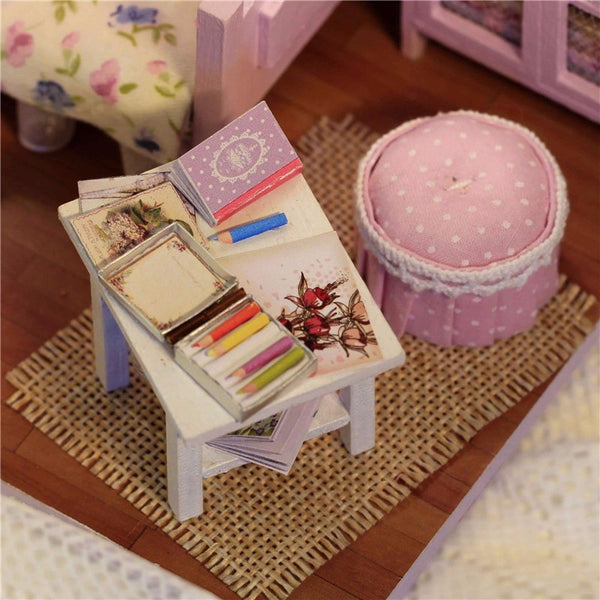 Cuteroom 1:32Dollhouse Miniature DIY Kit with Cover LED Light Sweet Sunshine