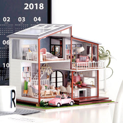 Cuteroom DIY Doll House A-080-B Slow Time Loft Villa Miniature Furnish With LED Light Music Movement Cover Gift Decor Toys