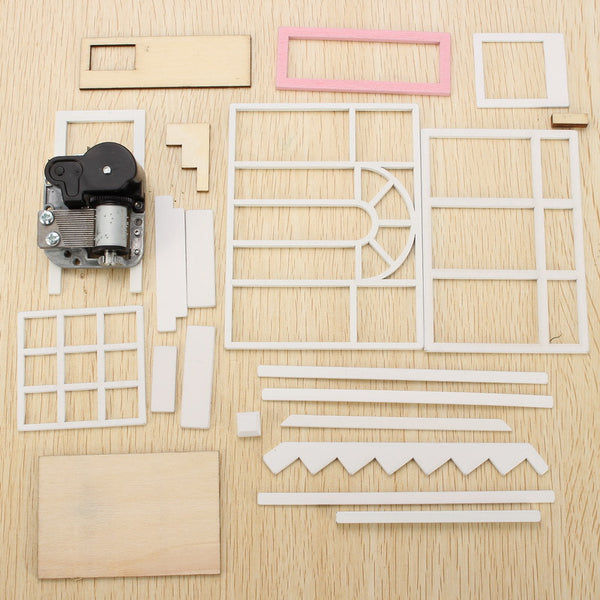 CuteRoom DIY Wooden Dollhouse Miniature With House Furniture Toy Gift For Children Bicycle Angle Kit