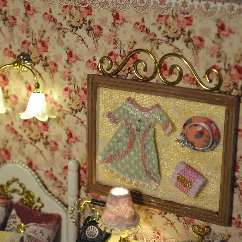 Cuteroom DIY Wooden Dollhouse Handmade Model with LED Light and Cover Threeinch of Sunlight