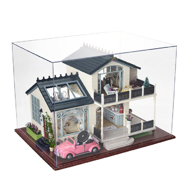 Cuteroom 1:24DIY Handicraft Miniature Voice Activated LED Light&amp;Music with Cover Provence Dollhouse