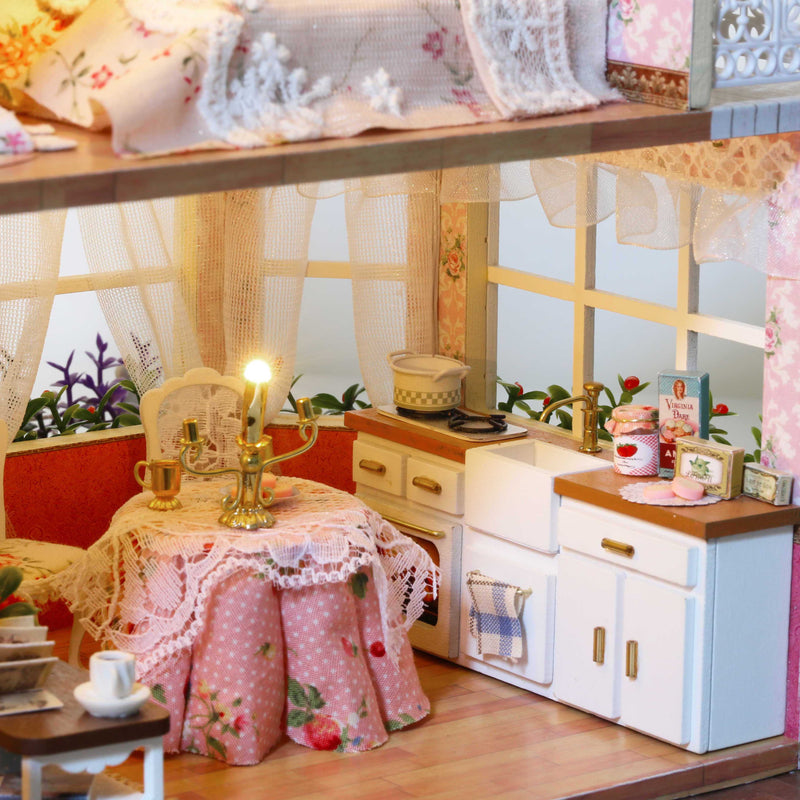 Cuteroom DIY Wooden Dollhouse Princess Room Handmade Decorations Birthday Gift